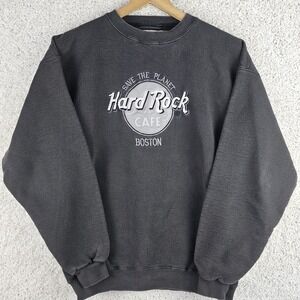 Vintage Hard Rock Cafe Boston Save The Planet Sweatshirt Embroidered Sz L USA